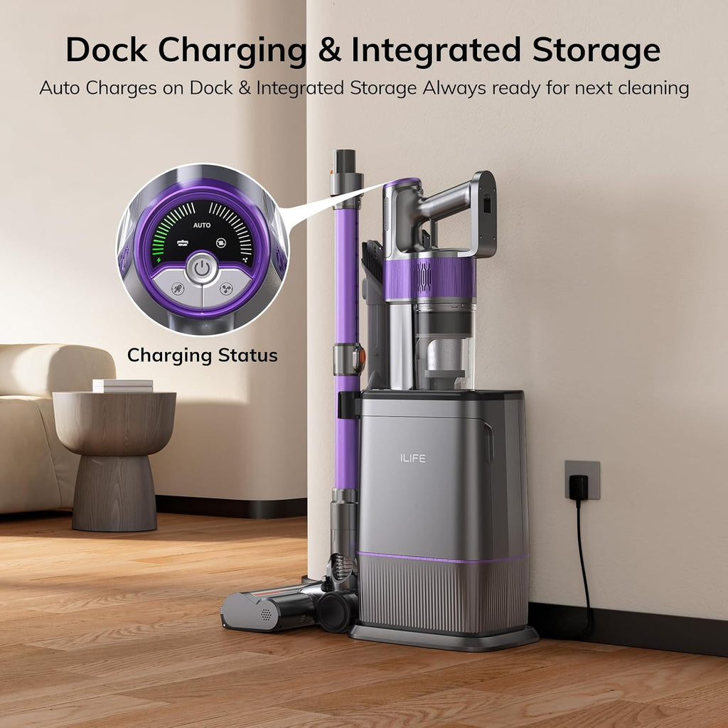 Ilife Cordless Stick Vacuum Cleaner With Auto-Empty System For Pet Hair