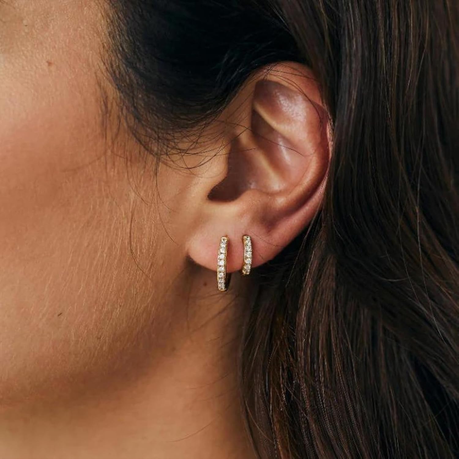 Gold Hoop Earrings Set Huggie Hoop Earrings Hypoallergenic Tiny Lightweight Cartilage Cubic Zirconia Jewelry Everyday Earrings for Women Piercing