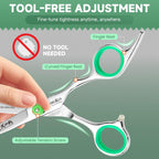 Hair Cutting Scissors - 6" Professional Japanese 440C Stainless Steel Barber Scissors - Razor Sharp Hair Shears Kit With Comb & Case - For Women, Men, Salon & Home Use