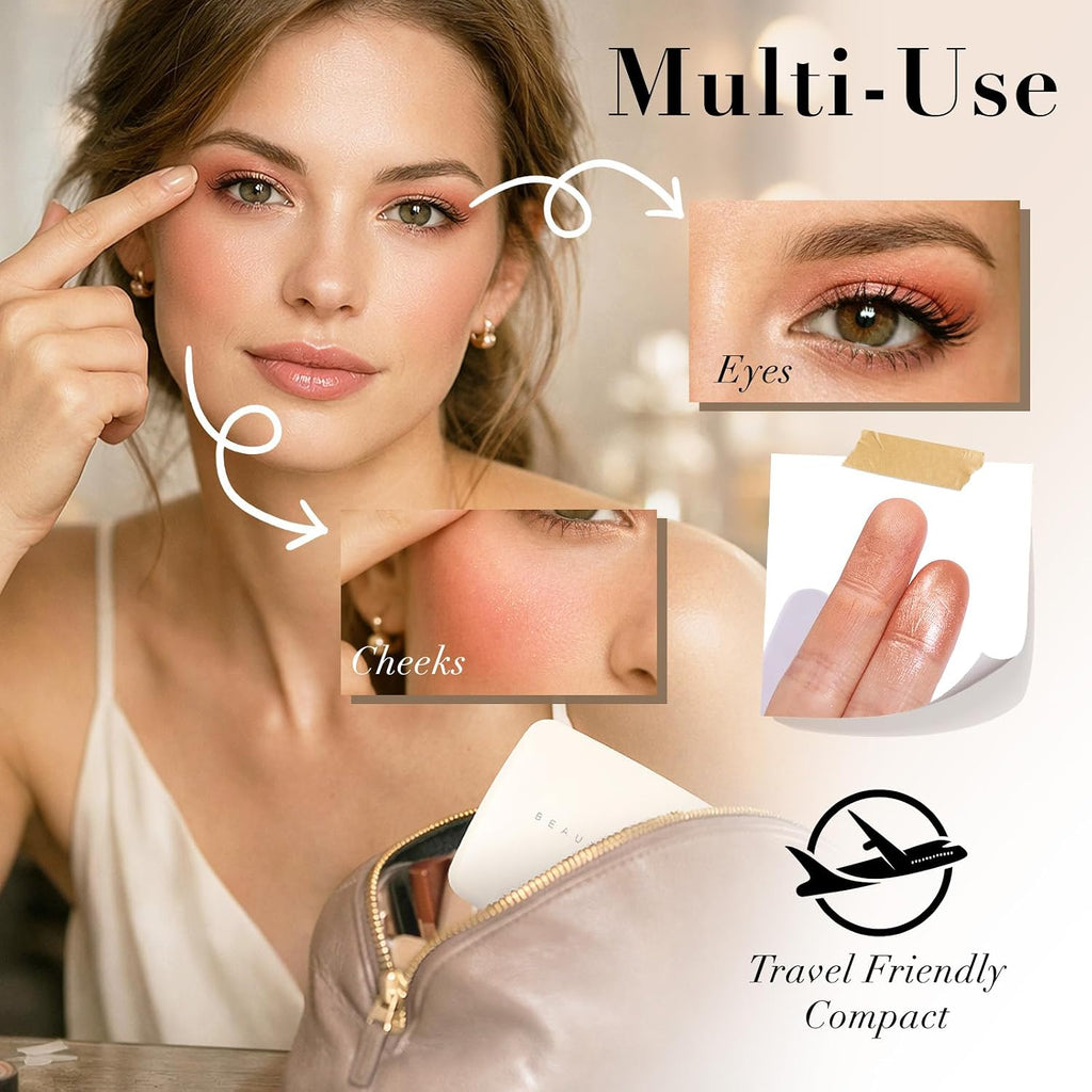 2-In-1 Contour & Highlighter Palette - Matte & Shimmer Face Makeup Duo, Highly Pigmented & Blendable Cheek Pallet, Long Lasting Sculpting Powder With Mirror 01 Soft Taupe (Natural Sculpt)