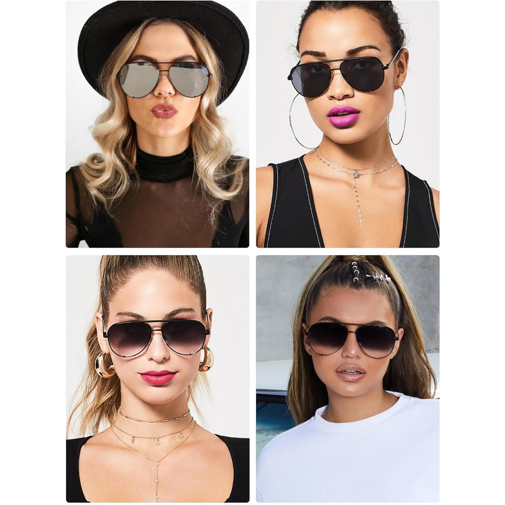 SORVINO Oversized Aviator Sunglasses for Women Men Trendy Retro Bulk Shade Black Faded Sun Glasses Classic UV Protection
