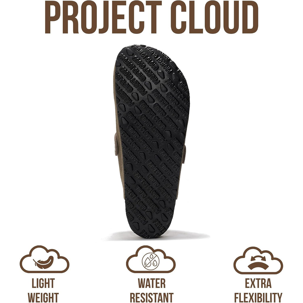 Project Cloud Mens Clogs - 100% Full Grain Genuine Leather Clogs For Men With Memory Foam Insole And Arch Support Natural Cork Footbed - Non Slip Mules Mens Slippers (Brooklyn)