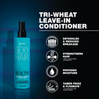 Sexyhair Healthy Tri-Wheat Leave-In Conditioner | Up To 90% Better Detangling | Reduces Breakage | Moisture, Smoothness, And Shine
