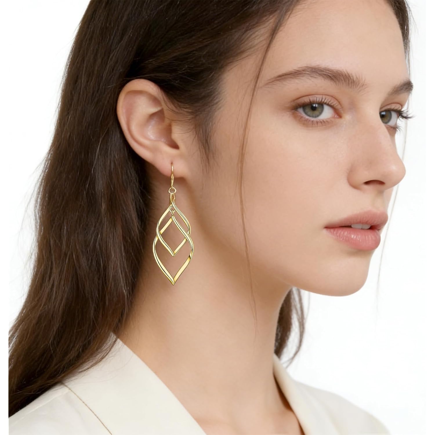 Gold Plated Earrings for Women Hypoallergenic Gold Earrings Statement Earrings for Girl Trendy Fashion Gold Jewelry Gifts Above 12 Years Old