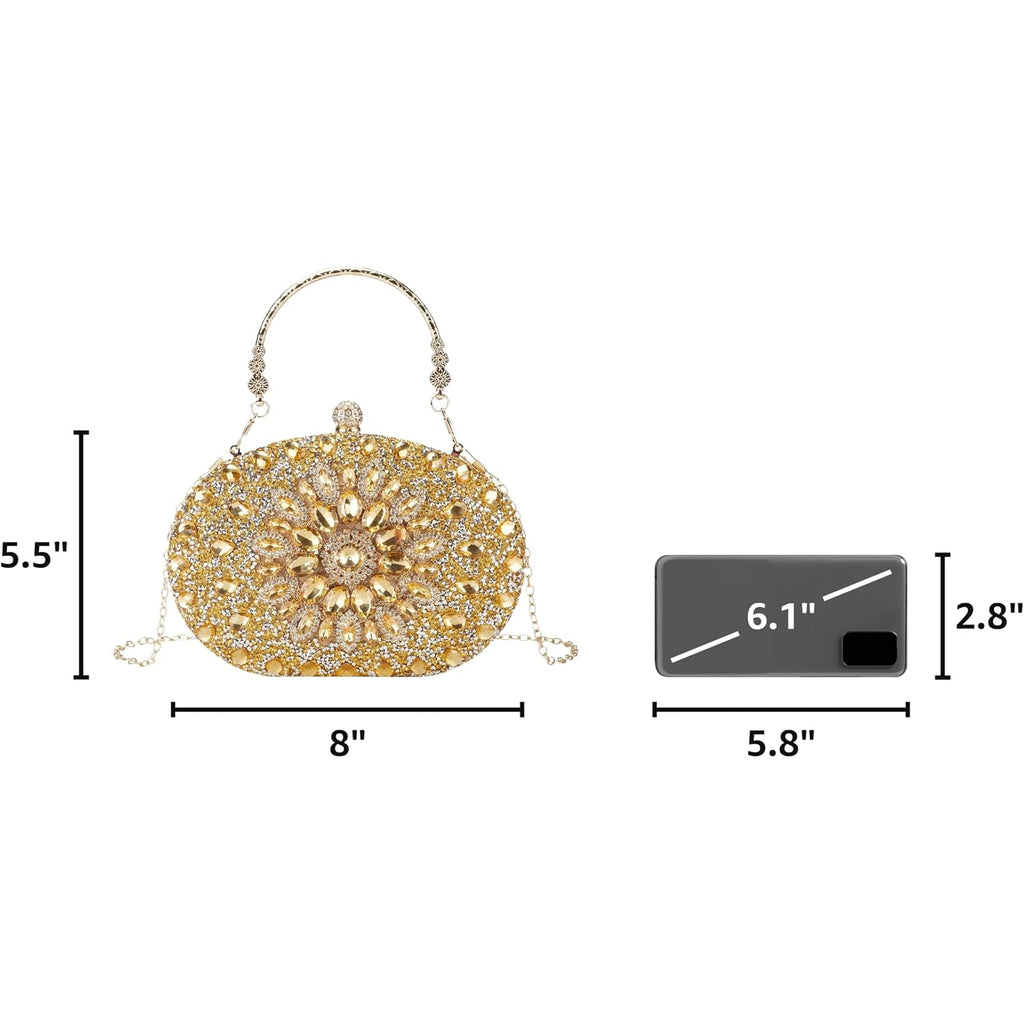 Rhinestone Evening Clutch Purses For Women Evening Weddings,Party Purses Crystal Diamond Glitter Sparkly Handbag