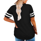 Plus Size Tops American Flag Shirts Womens V Neck Patriotic Tshirt USA Graphic Tee 4th of July T-Shirt
