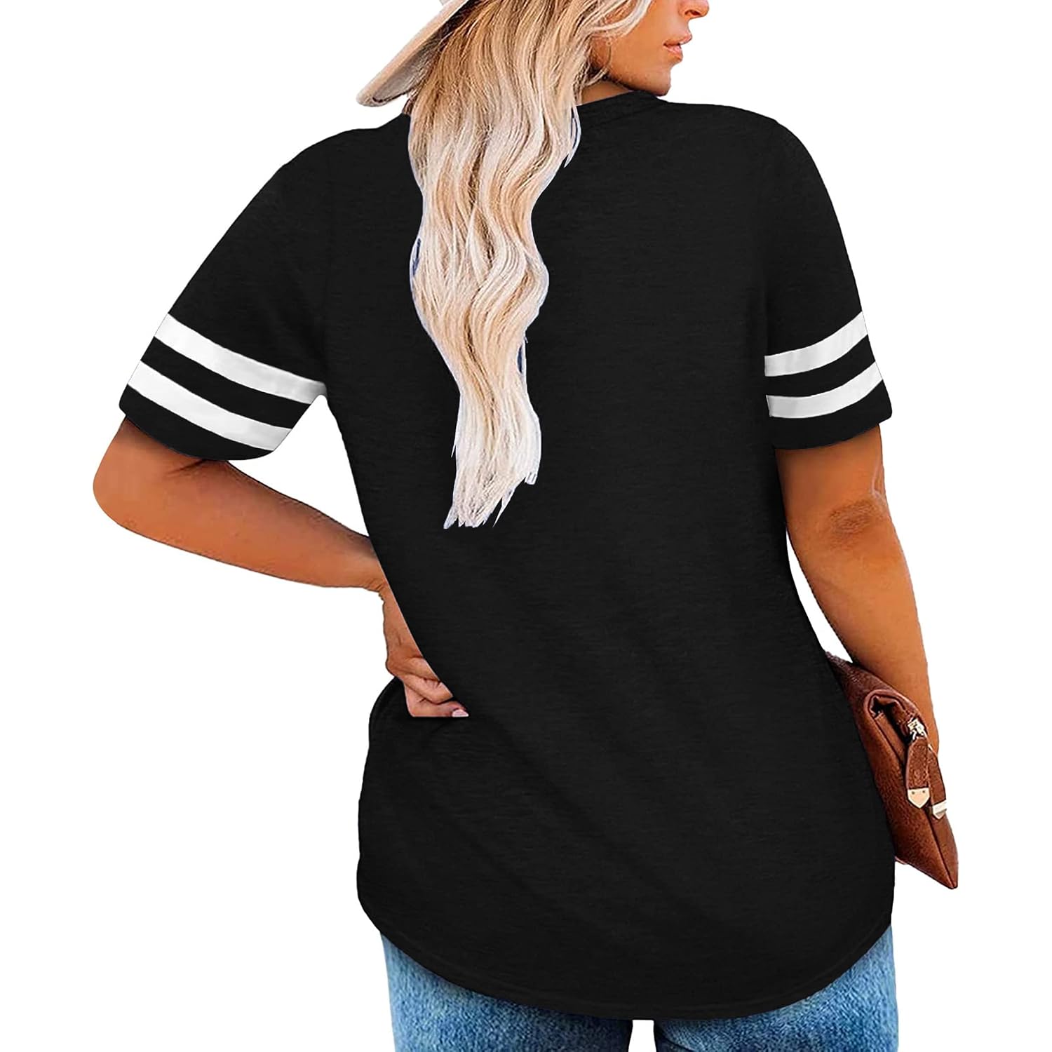 Plus Size Tops American Flag Shirts Womens V Neck Patriotic Tshirt USA Graphic Tee 4th of July T-Shirt