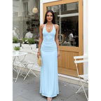 Kaximil Women'S Sexy V Neck Halter Maxi Dresses Bodycon Cocktail Wedding Guest Long Dress