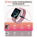 Smart Watch for Women Men Fitness: 1.85" Smart Watch with 30 Days+ Battery Life Make/Recive Call Heart Rate SpO2 Sleep Monitor 120+ Sport IP68 Waterproof Fitness Tracker Watch for iPhone Android