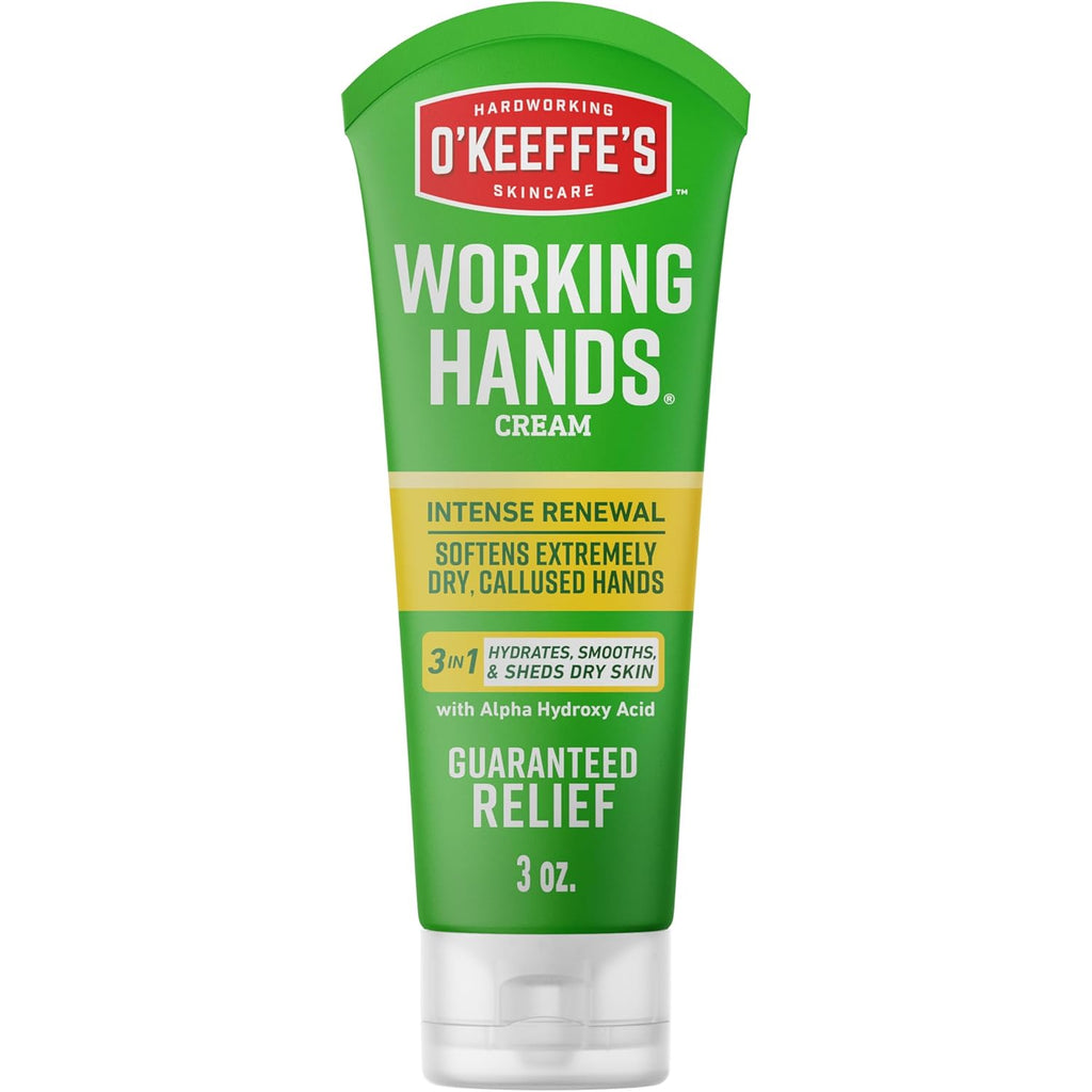 O'Keeffe's Working Hands Intense Renewal Hand Cream with Urea, 3 oz Tube (Pack of 1) – Softens & Smooths Extremely Dry, Callused Hands