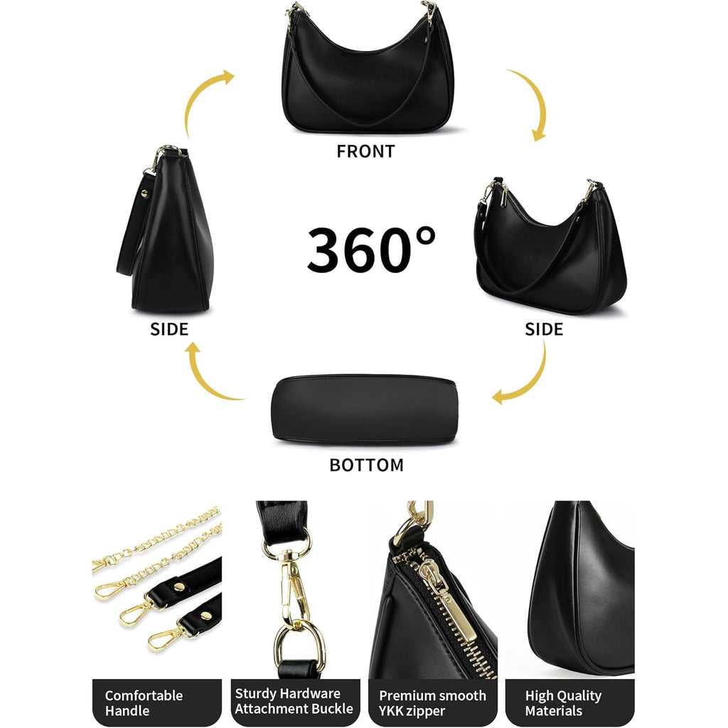 Small Shoulder Bags for Women, mini Purse Vegan Leather Shoulder Bag, Cute Retro Hobo Handbag