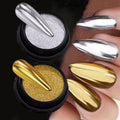 Silver Gold Nail Chrome Powder Set Mirror Design Effect Nail Glitters Pigment Dust Silver Gold Chrome Nail Powder Kit Accessories DIY