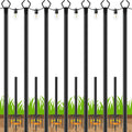 7 Pack 10 Ft String Light Poles,Metal With Fork Lights Poles For Outdoor String Light, Rustproof Heavy Duty For Outside Garden,Patio,Wedding,Backyard,Deck,Party