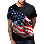Eciodci Men'S American Usa Flag Patriotic T-Shirts 4Th Of July Shirts Us Eagle Flag Soft Summer Short Sleeve Shirt For Men