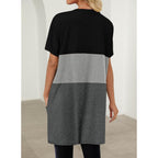Womens Summer Tunic Tops for Leggings Casual Short Sleeve Long Shirts with Pockets