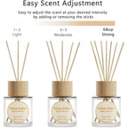 Reed Diffuser Set, Binca Vidou Lavender & Vanilla Natural Scent Oil Diffusers With Sticks For Home Office Bathroom Aromatherapy Decor 1.69Oz X 2