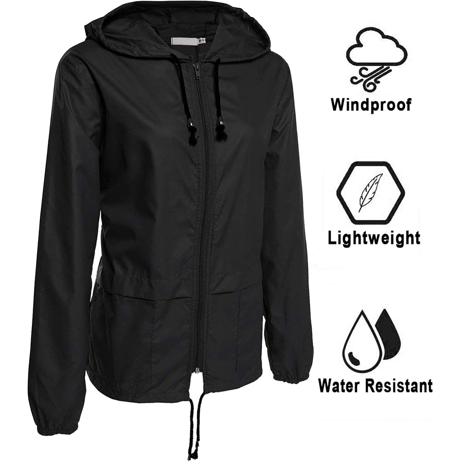 Raincoat Women Lightweight Waterproof Rain Jackets Packable Outdoor Hooded Windbreaker