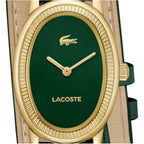 Lacoste Parisienne Women'S 2H Watch – Oval Case, Fluted Bezel, Quartz Movement, Double Wrap Smooth Leather Strap, Chic And Minimalist Design - Gift For Her