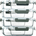 [8-Pack,30 oz]Glass Meal Prep Containers,Glass Food Storage Containers,Airtight lunch Containers with Lids, Microwave, Oven, Freezer and Dishwasher