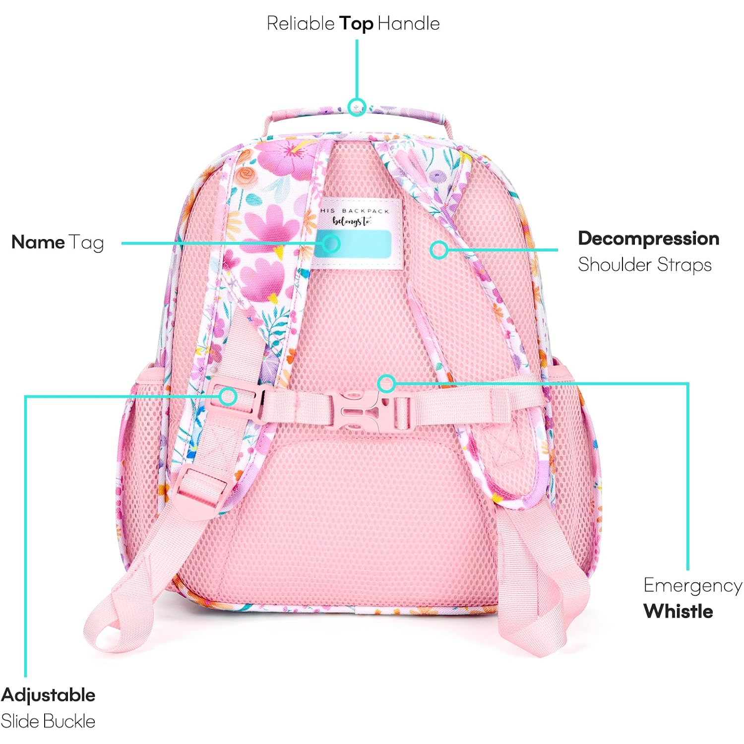 Kids Backpack For Girls: Girls Backpack 5-8 - Kindergarten Elementary School Bookbag For Girl - Flower Pink