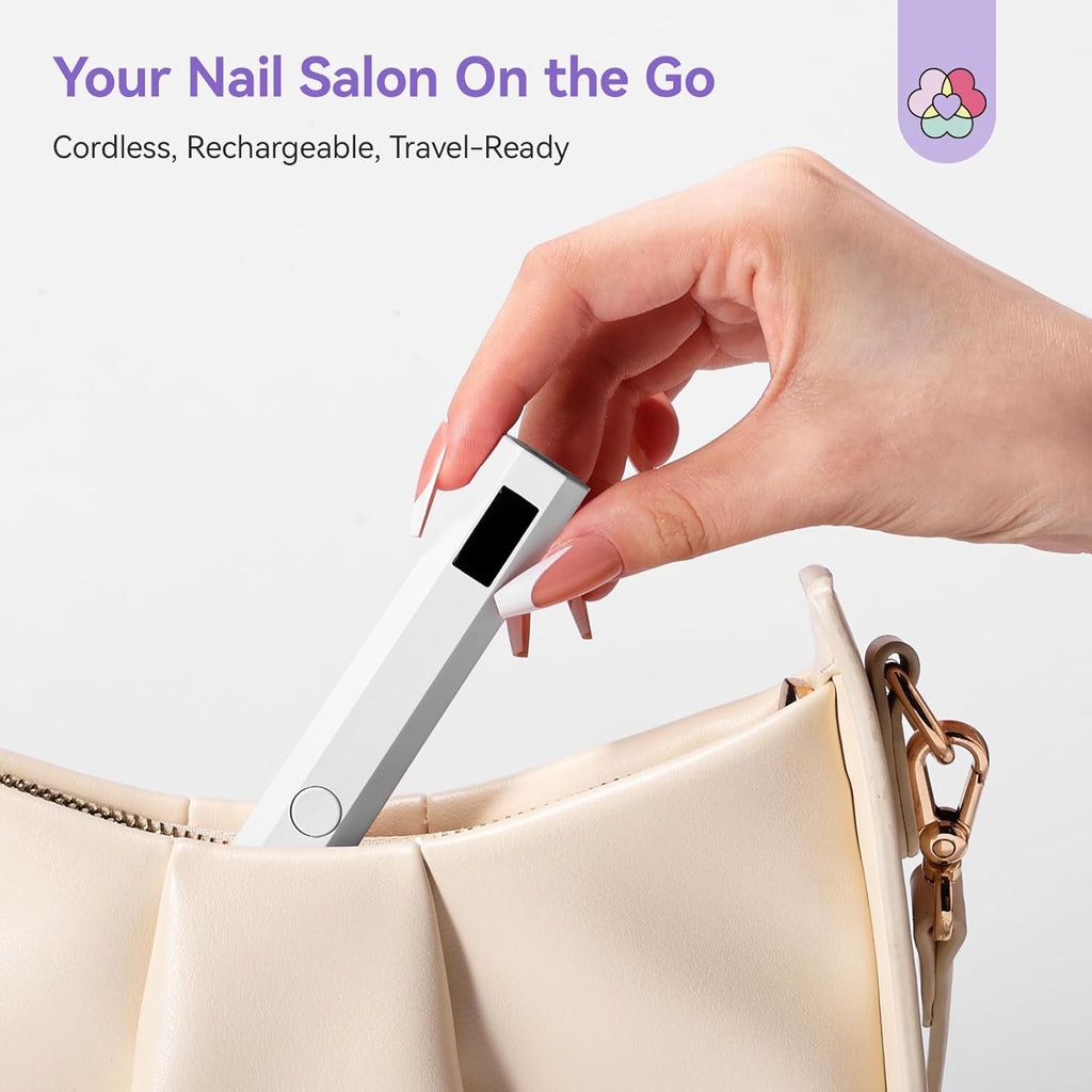 SAVILAND Essentials UV Nail Lamp: Handheld Fast Curing Mini Nail Light with 2 Timers LCD Display Rechargeable Portable UV Light for Gel Nails Art Design Rhinestone Glue Home DIY Manicure Travel