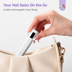 SAVILAND Essentials UV Nail Lamp: Handheld Fast Curing Mini Nail Light with 2 Timers LCD Display Rechargeable Portable UV Light for Gel Nails Art Design Rhinestone Glue Home DIY Manicure Travel