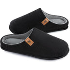 Veracosy Men'S Cozy Slip-On Slippers Corduroy Memory Foam Indoor House Shoes