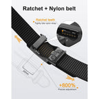Jukmo Men'S 1.5" Nylon Ratchet Casual Belt For Jeans | Web Click Belt With Slide Buckle, No Holes Adjustable Trim To Fit , Gift Box