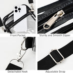 Fibrdoo Clear Crossbody Purse Bag, Clear Bag Stadium Approved with Front Pocket for Concerts Sports Festivals
