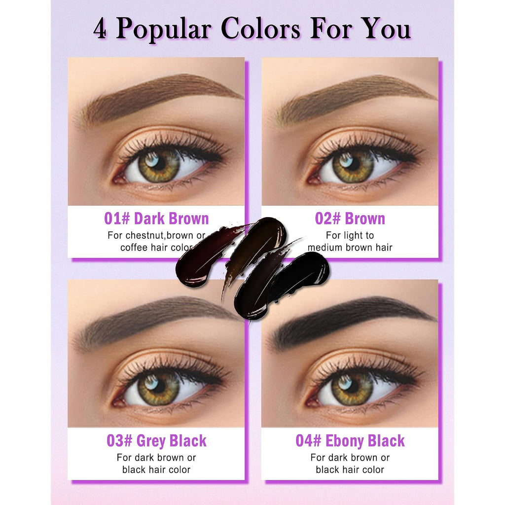 Eye Brow Gel Tinting Kit,Brown Tattoo Eyebrow Tint Stain Peel Off For Women | 2Pcs Easy Peel Off Tattoo Eyebrow Tint Kit, Long Lasting Waterproof Tinted Brow Gel,Thanksgiving Christmas Eyebrow Makeup Set