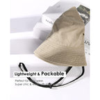 Furtalk Bucket Hats For Women Washed Cotton Packable Summer Beach Sun Hats Bucket Hat With Strings For Travel