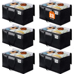 Collapsible Moving Bags - Heavy Duty Boxes With Zippers And Handles, Space Saving Packing Totes For Moving Supplies Storage (93L, 6-Pack, Black)