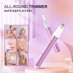 Ginity Ear and Nose Hair Trimmer for Women & Men, 2-in-1 Rechargeable Painless Facial & Eyebrow Hair Remover Tool, Electric Clipper with Dual-Edge Blades, Easy to Clean