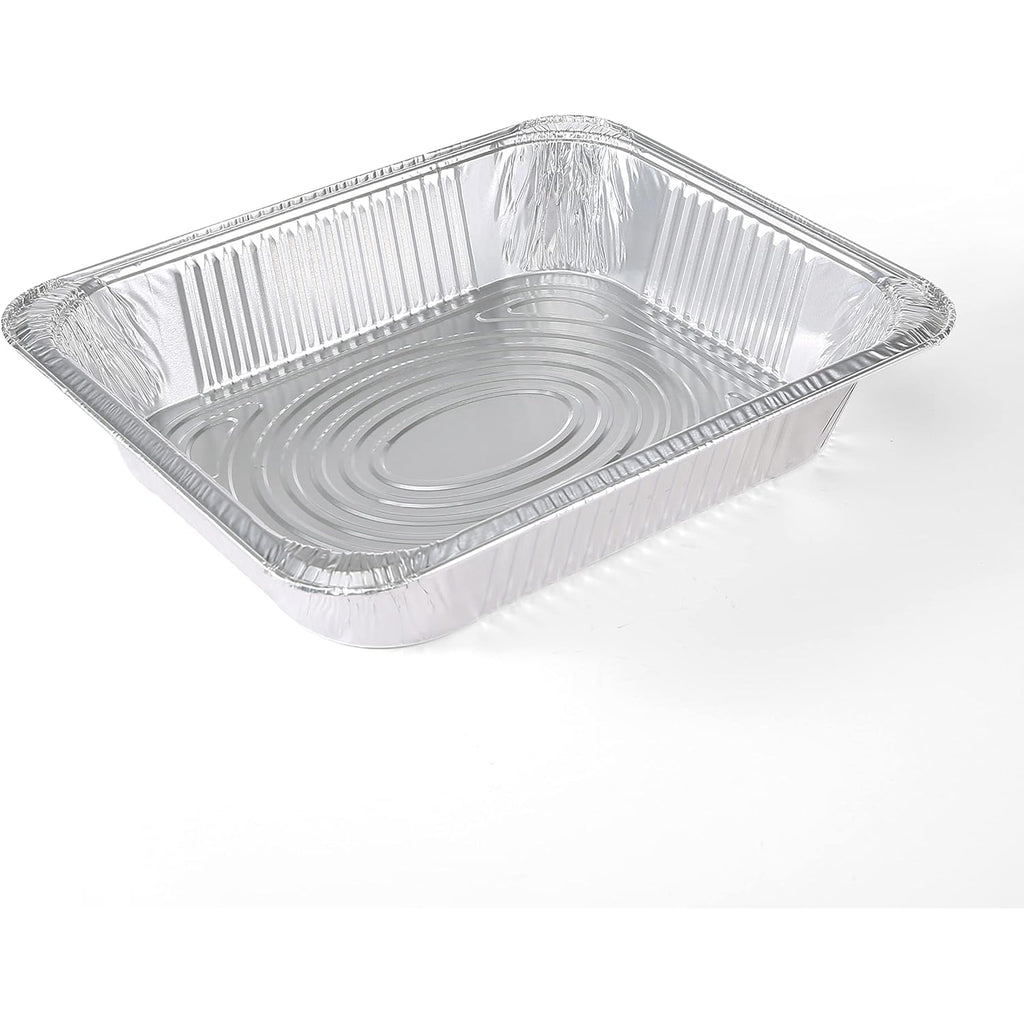 Glad Disposable Half Size Aluminum Steam Pans, Deep Heavy Duty Foil Pans for Steaming, Baking, Roasting, Meal Prep, Catering & Freezer Storage, 12.5 x 10.25 x 2.5 Inch, 2 Count