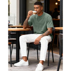 Eiscntd Men'S Oversized T-Shirts Heavyweight Cotton Vintage Washed Loose Fit Unisex Baggy Tee Shirts