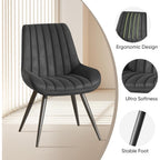 Nalupatio Modern Dining Chairs Set Of 4, Comfy Dining Room Chairs With Thick Cushions, Upholstered Fabric Kitchen Side Chairs With Metal Legs, Black