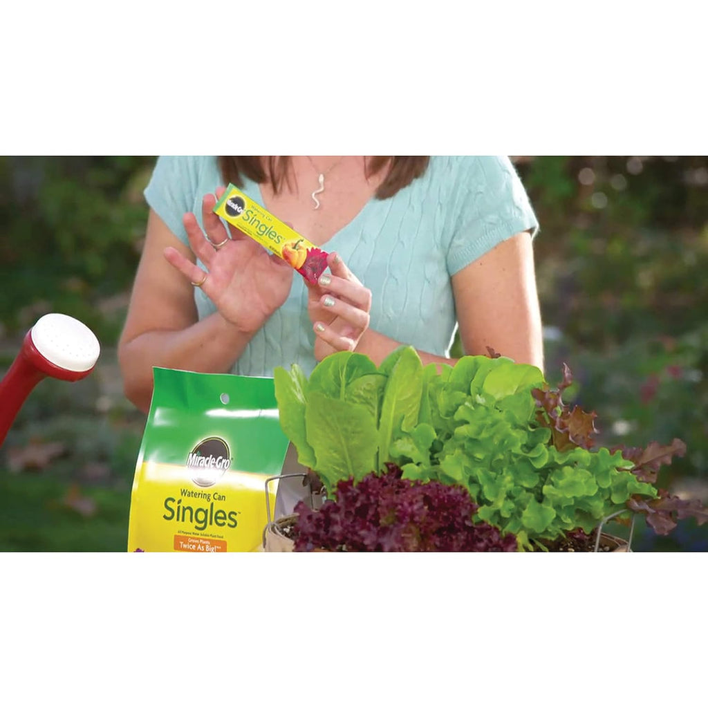 Miracle-Gro Watering Can Singles All Purpose Plant Food, 24 Packets | Water Soluble, Fertilizer For Flowers, Vegetables, Houseplants, Trees, Indoor And Outdoor Plants