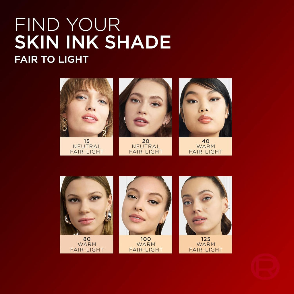 L'Oreal Paris Infallible Skin Ink 2-in-1 Foundation Concealer Hybrid Face Makeup, up to 48HR Transfer-Resistant with Medium Coverage, 80 Light Warm