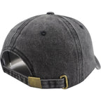 Boat Hair Don't Care Hats for Men Women, Adjustable Embroidered Cotton Washed Distressed Denim Fishing Baseball Cap Black