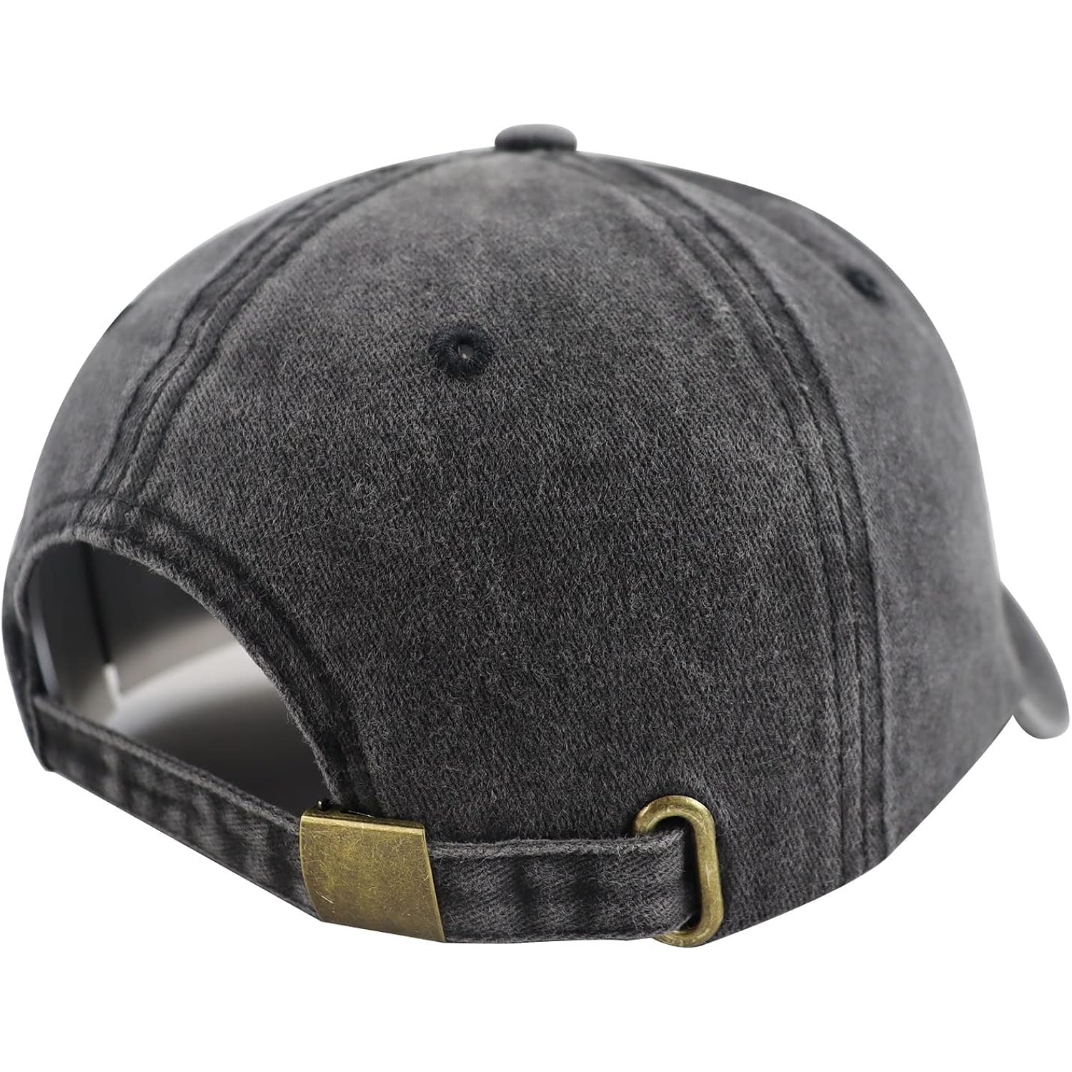 Boat Hair Don't Care Hats for Men Women, Adjustable Embroidered Cotton Washed Distressed Denim Fishing Baseball Cap Black