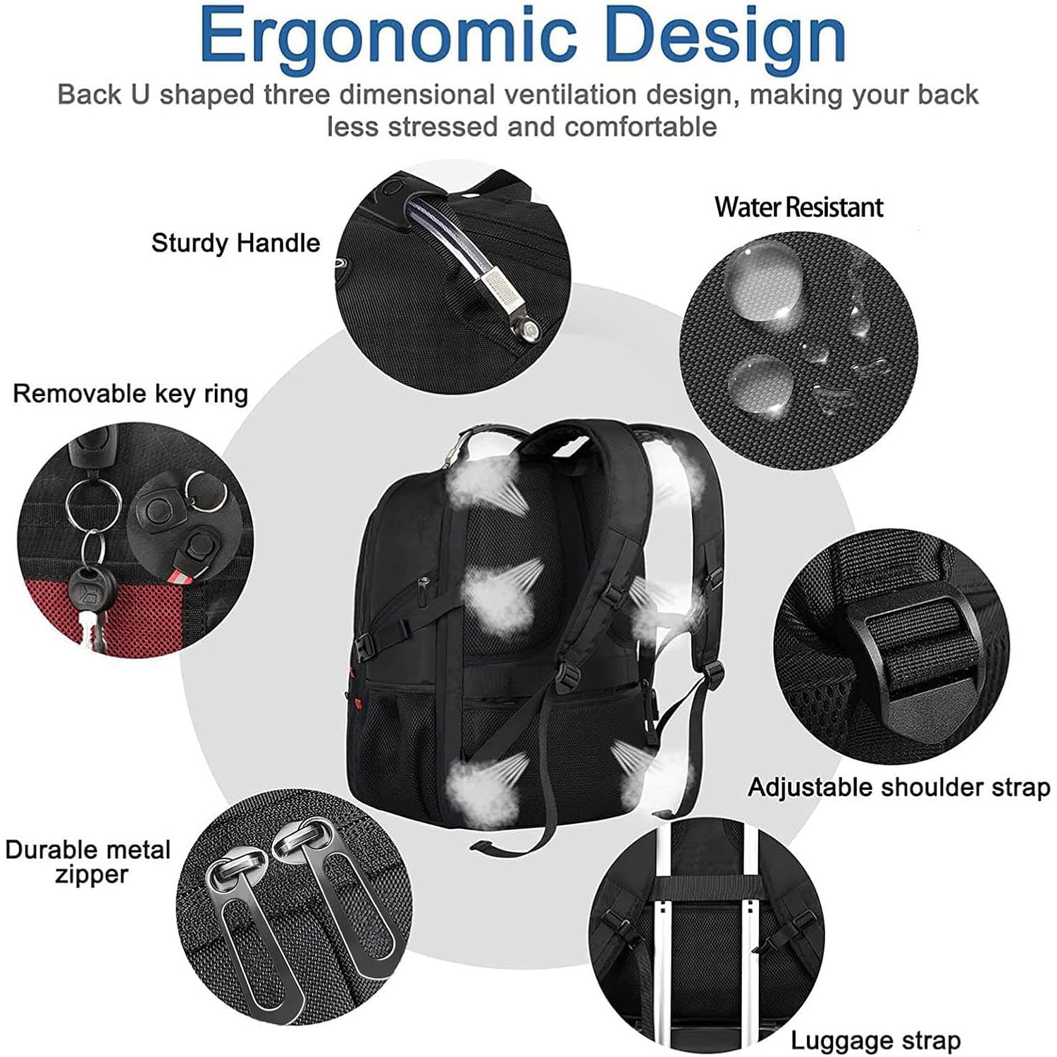52L Extra Large Travel Backpack For Men&Women, Fit 17.3" Laptops | Lifetimewarranty, Large Capacity, Long-Term Durability, Tsa Friendly,Anti-Theft,Water Resistant,Business,College Rucksack Bag