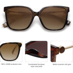 SOJOS Fashion Square Sunglasses for Women Trendy UV Protection Lens Womens Sunnies Sunglasses SJ2196 Dark Tortoise