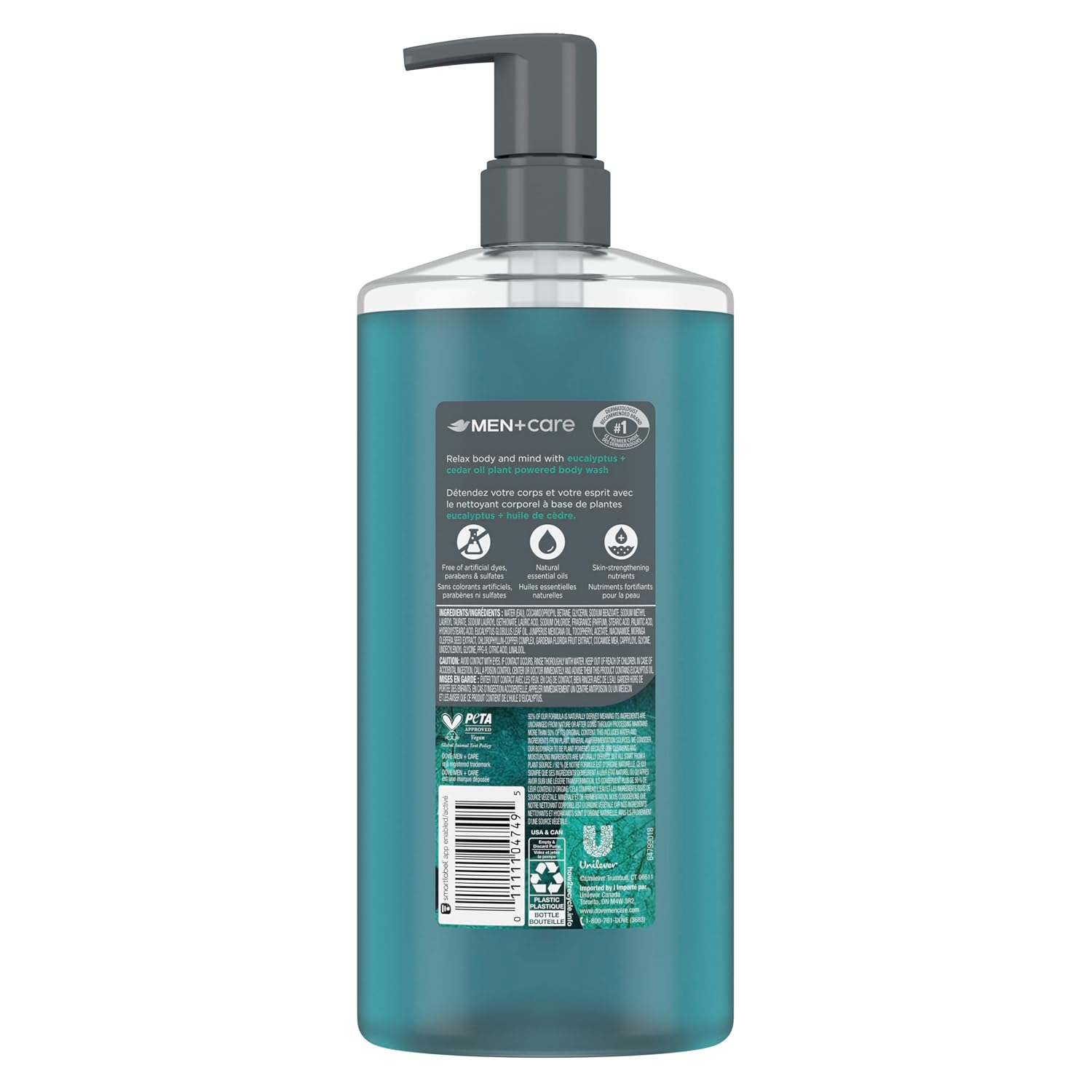 Dove Men Eucalyptus + Cedar Oil Moisturizing Body Wash | #1 Dermatologist Body Wash For Men, Sulfate Free, Paraben Free, & Dye Free | 26Oz