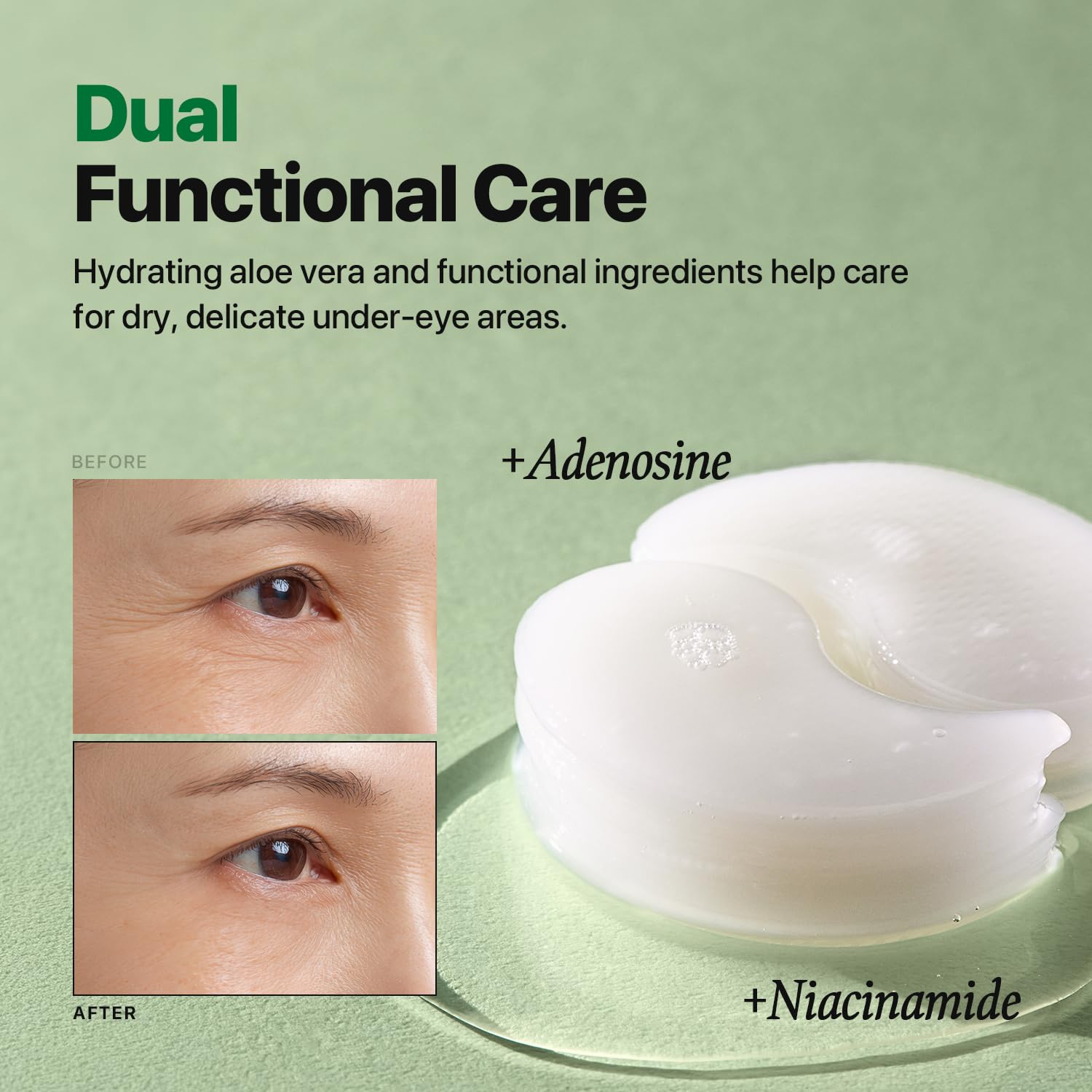 Nature Republic Real Squeeze Aloe Vera Eye Patch | Under Eye Masks For Dark Circles & Puffy Eyes, Cooling & Hydrating Glow, Korean Skin Care For All Skin Types (60 Count)