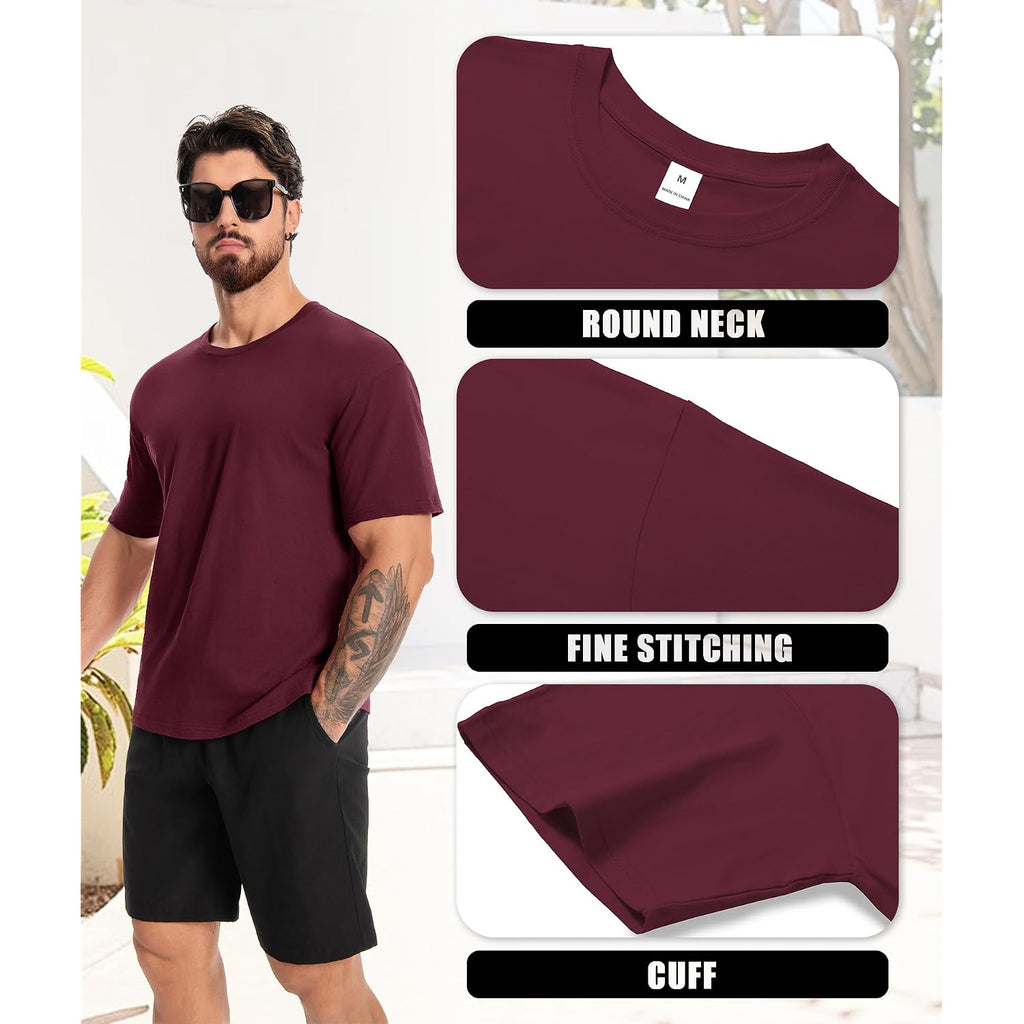 Zity 3 Pack Men'S T-Shirts Cotton Crew Neck Basic Tee Short Sleeve Soft Casual Shirts Summer Tops
