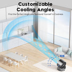 Desk Fan, Turbo Table Fan For Bedroom, 100-Speed Digital Display, Low Noise, 105° Adjustable Tilt, 7.5-Inch, Rechargeable Battery, Wall-Mouted Design For Home, Office, Travel Dark Black