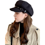 Women Beret Newsboy Hats Classic Autumn Spring Winter Cap Black