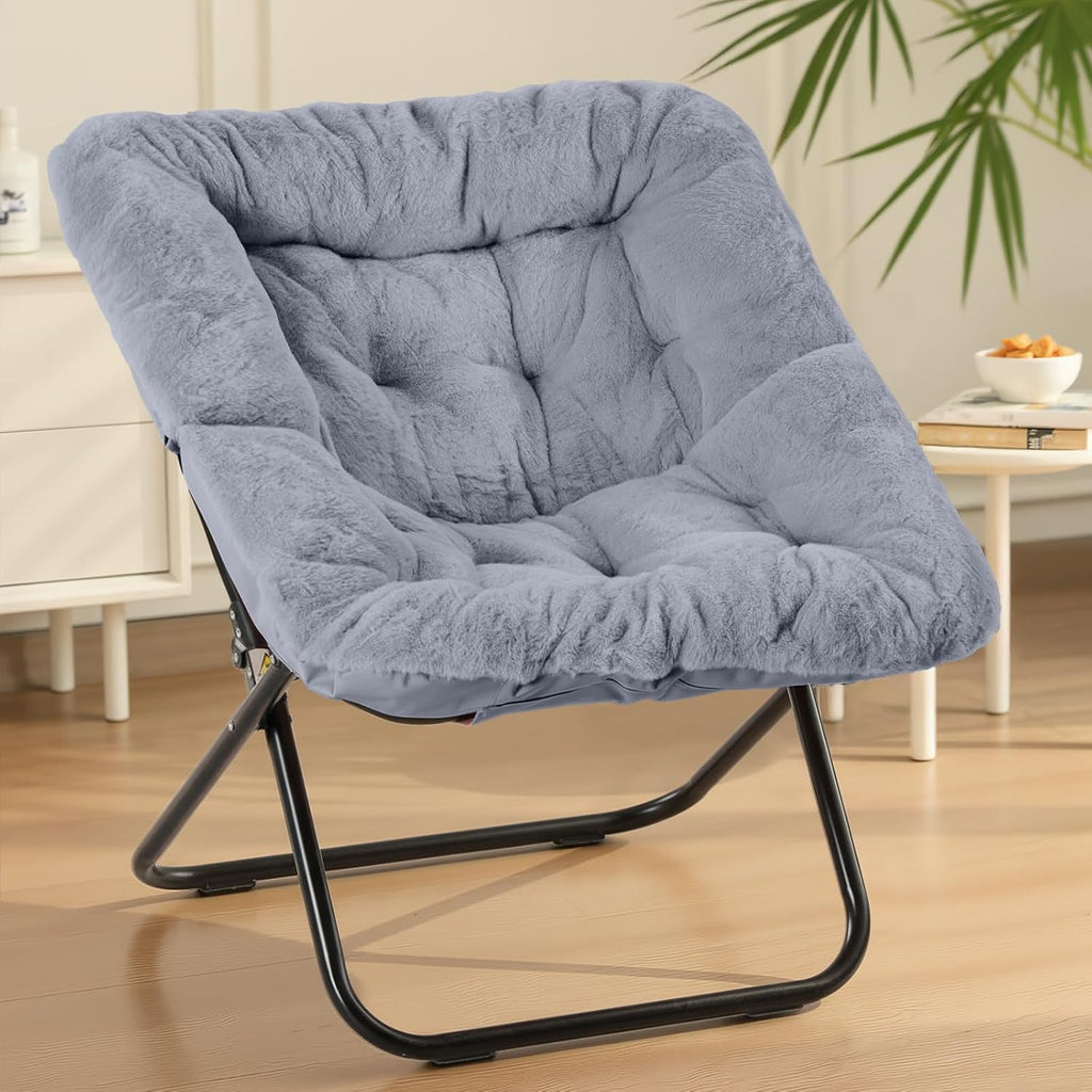 Sweetcrispy Comfy Chair For Adults, Foldable Living Room Chair, Soft Faux Fur Lounge For Bedroom Dorm Rooms, Comfortable Reading Chairs For Teens, X-Large