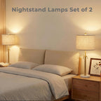 Gold Table Lamps Set Of 2, 22" To 30" Adjustable Nightstand Lamps For Bedroom, Dimmable End Table Lamps For Living Room Console Entry Farmhouse Home Decor, New House Warming Gifts