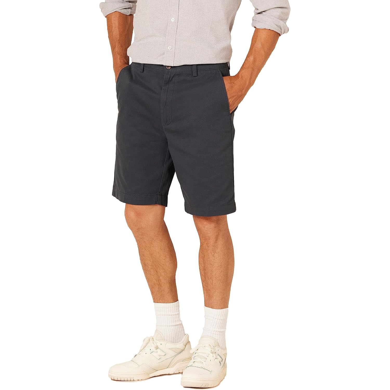 Amazon Essentials Men'S Classic-Fit 9" Cotton Twill Chino Shorts With Button-Through Pockets